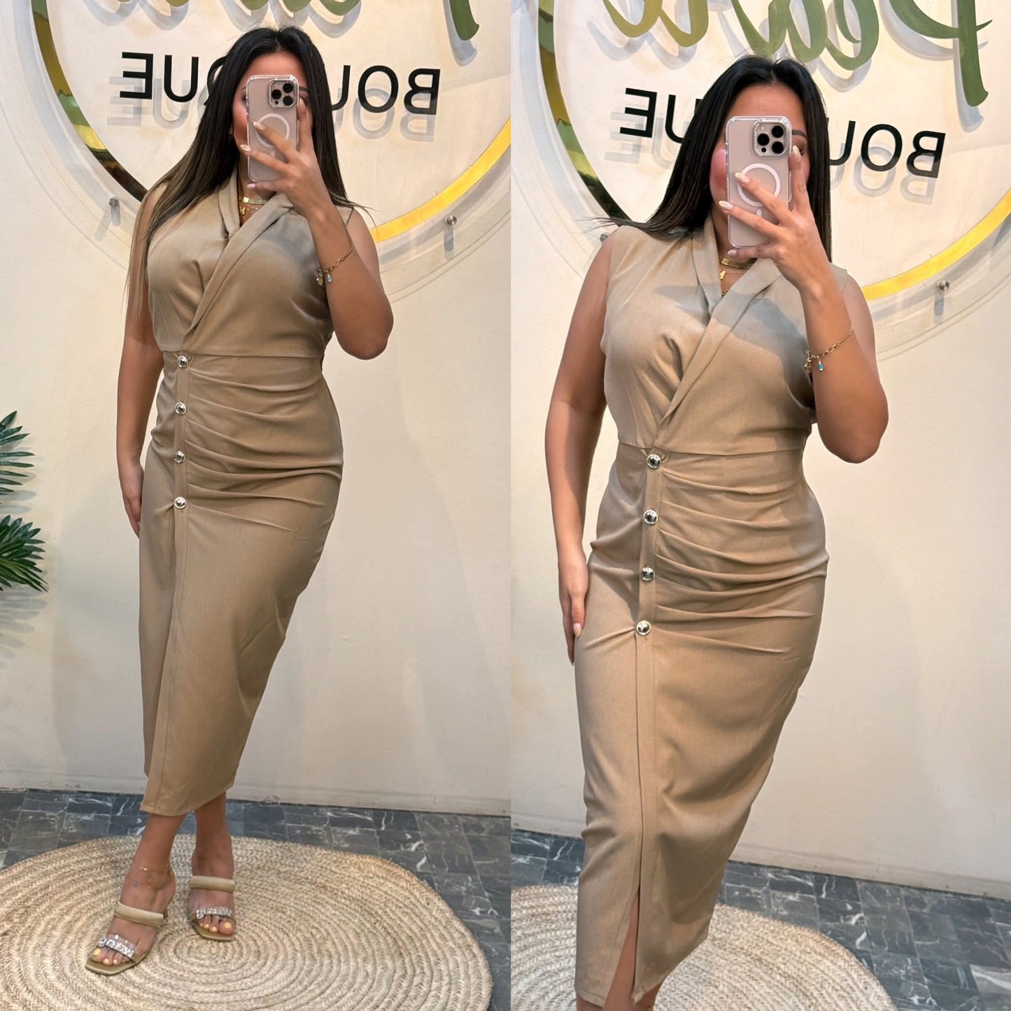 Dress cut with side bond pw