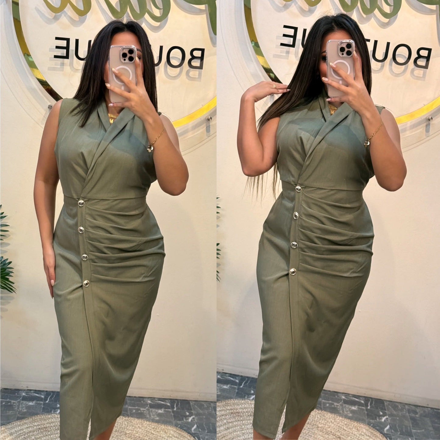 Dress cut with side bond pw
