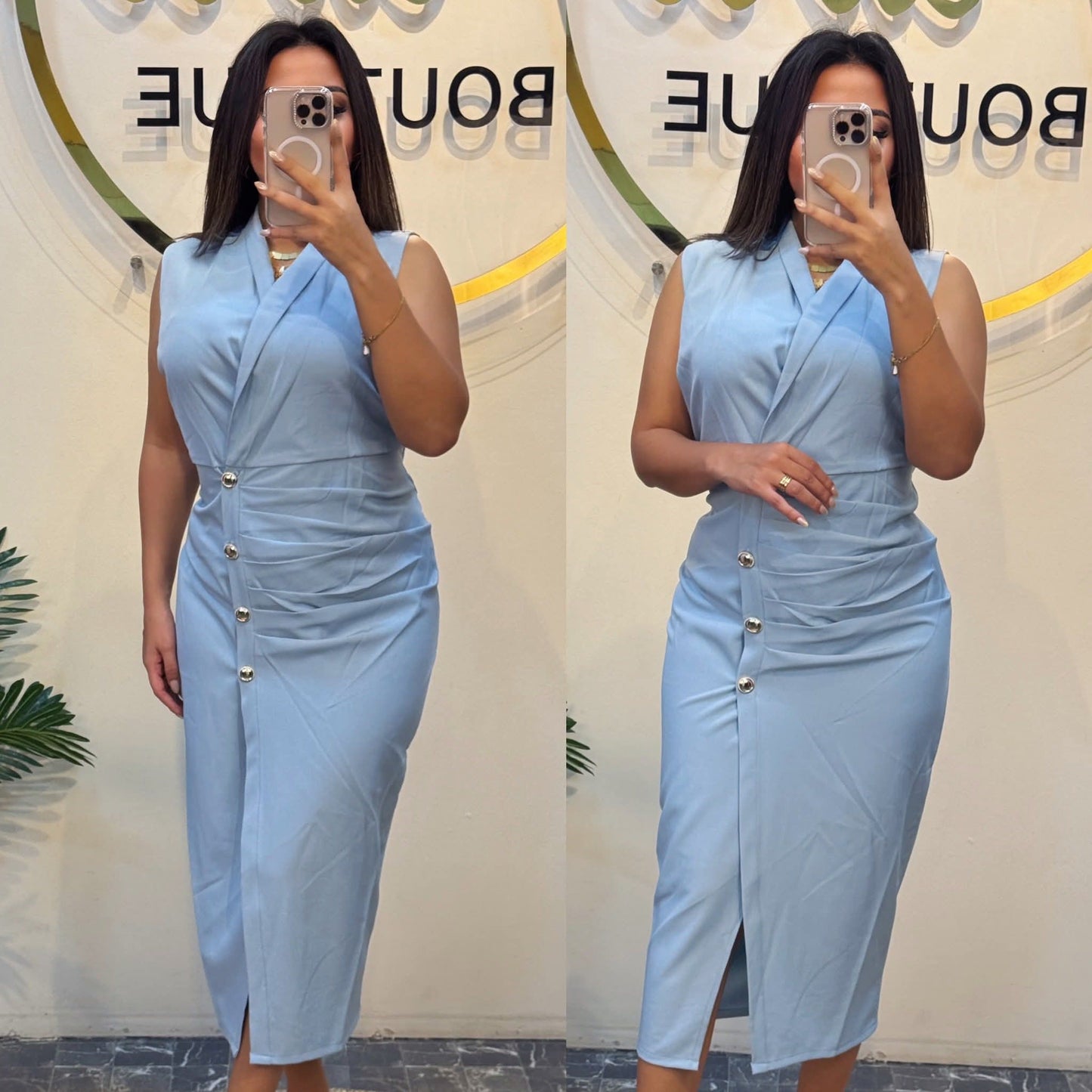 Dress cut with side bond pw