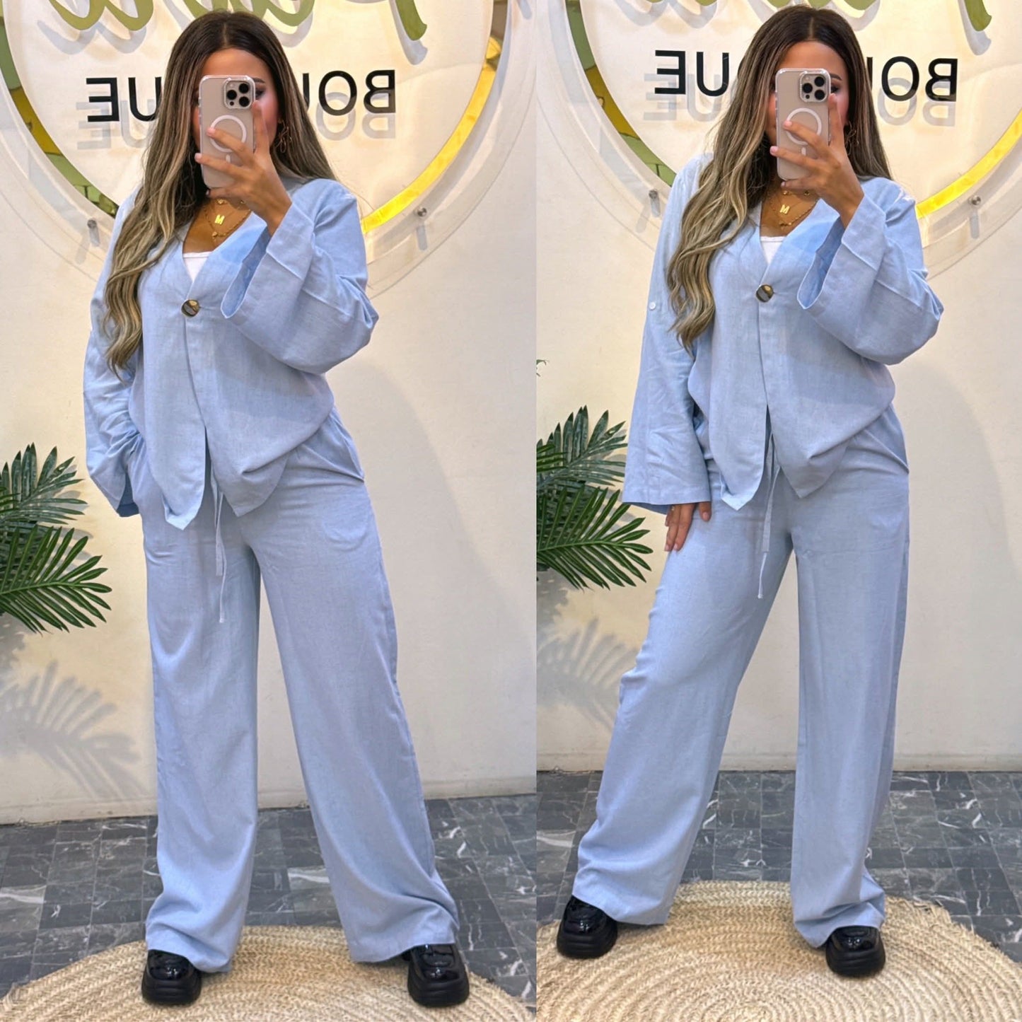 Set ketan oversized with one button pw