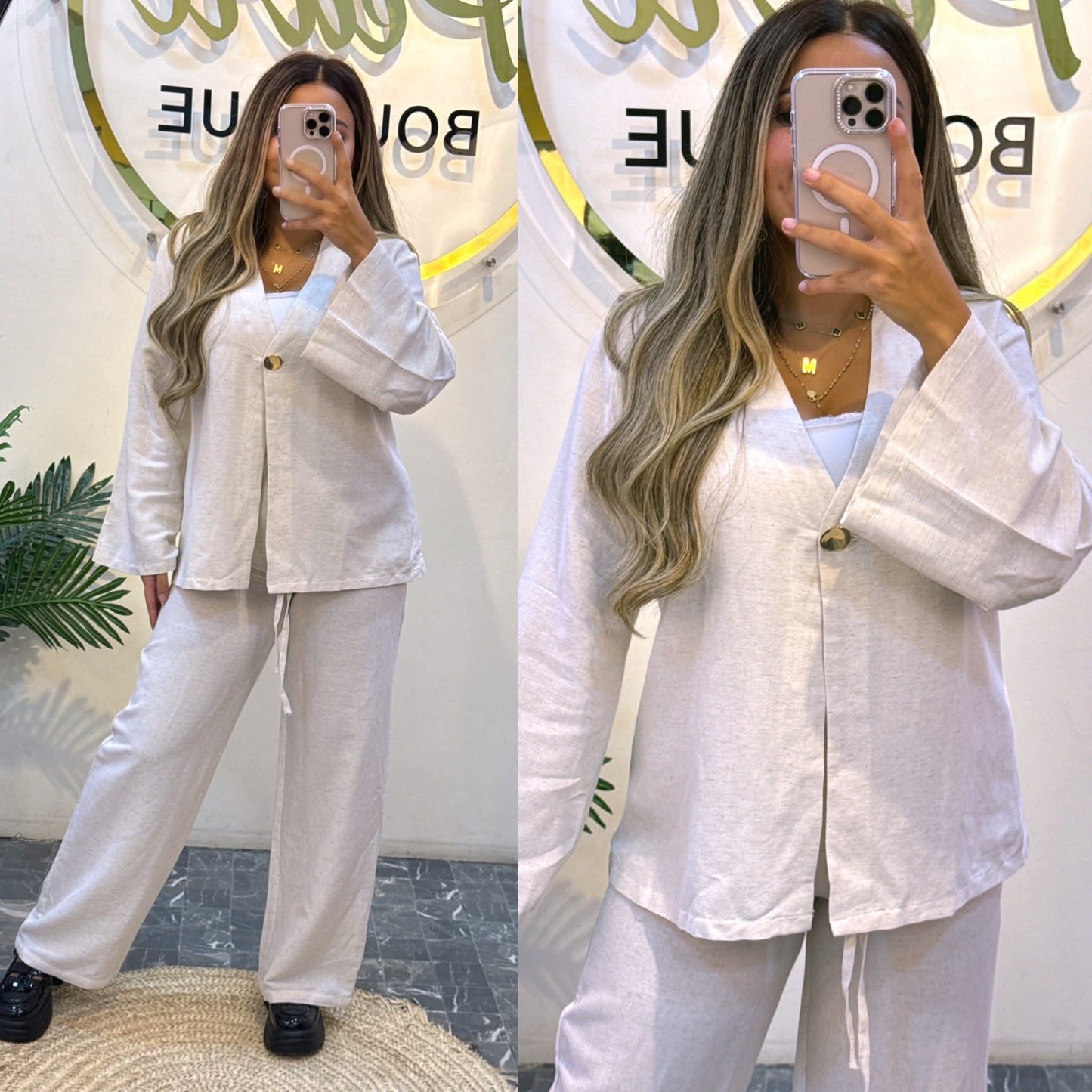 Set ketan oversized with one button pw