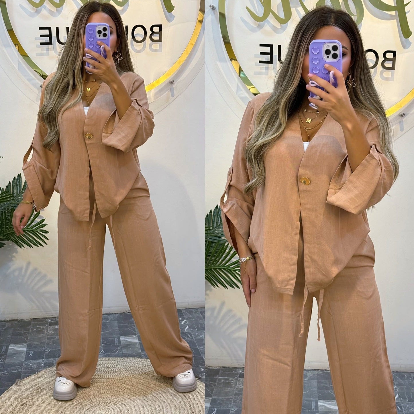 Set ketan oversized with one button pw