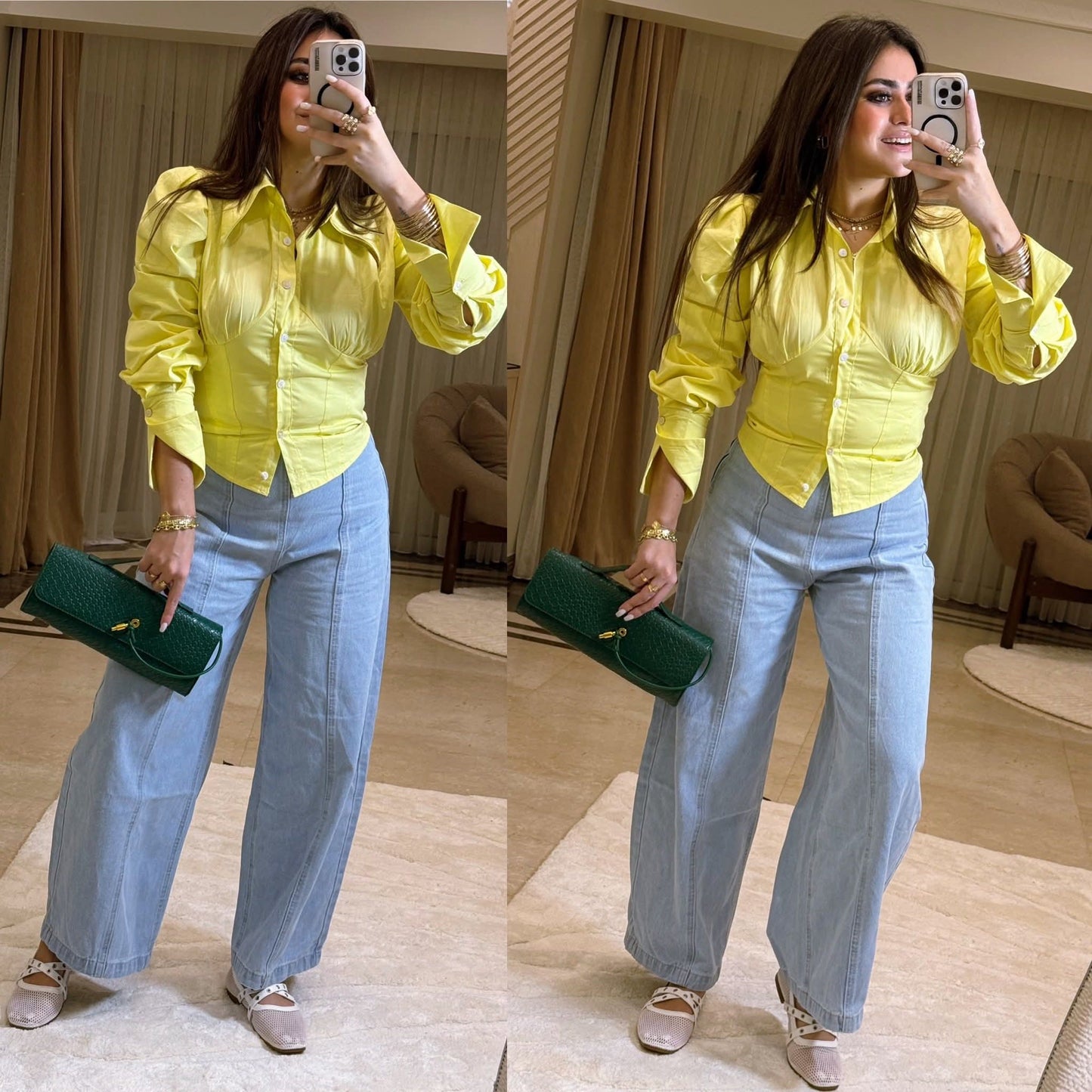 Wide denim ice pant sh