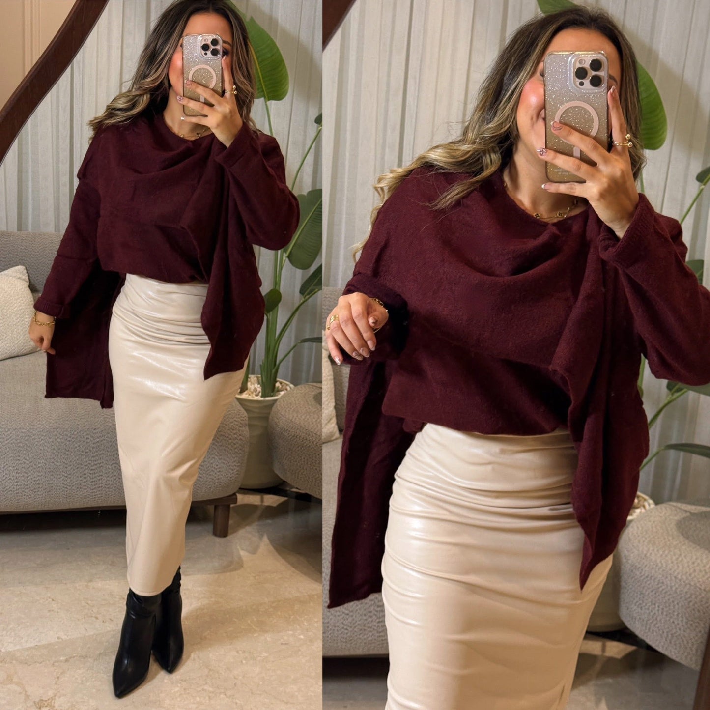 Leather tall skirt 26 pw