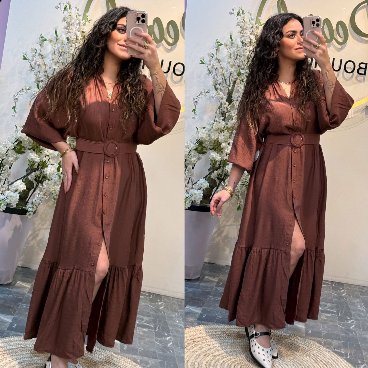 Dress with belt colors mo tk
