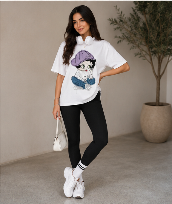 t-shirt girl with cap cht1 ch