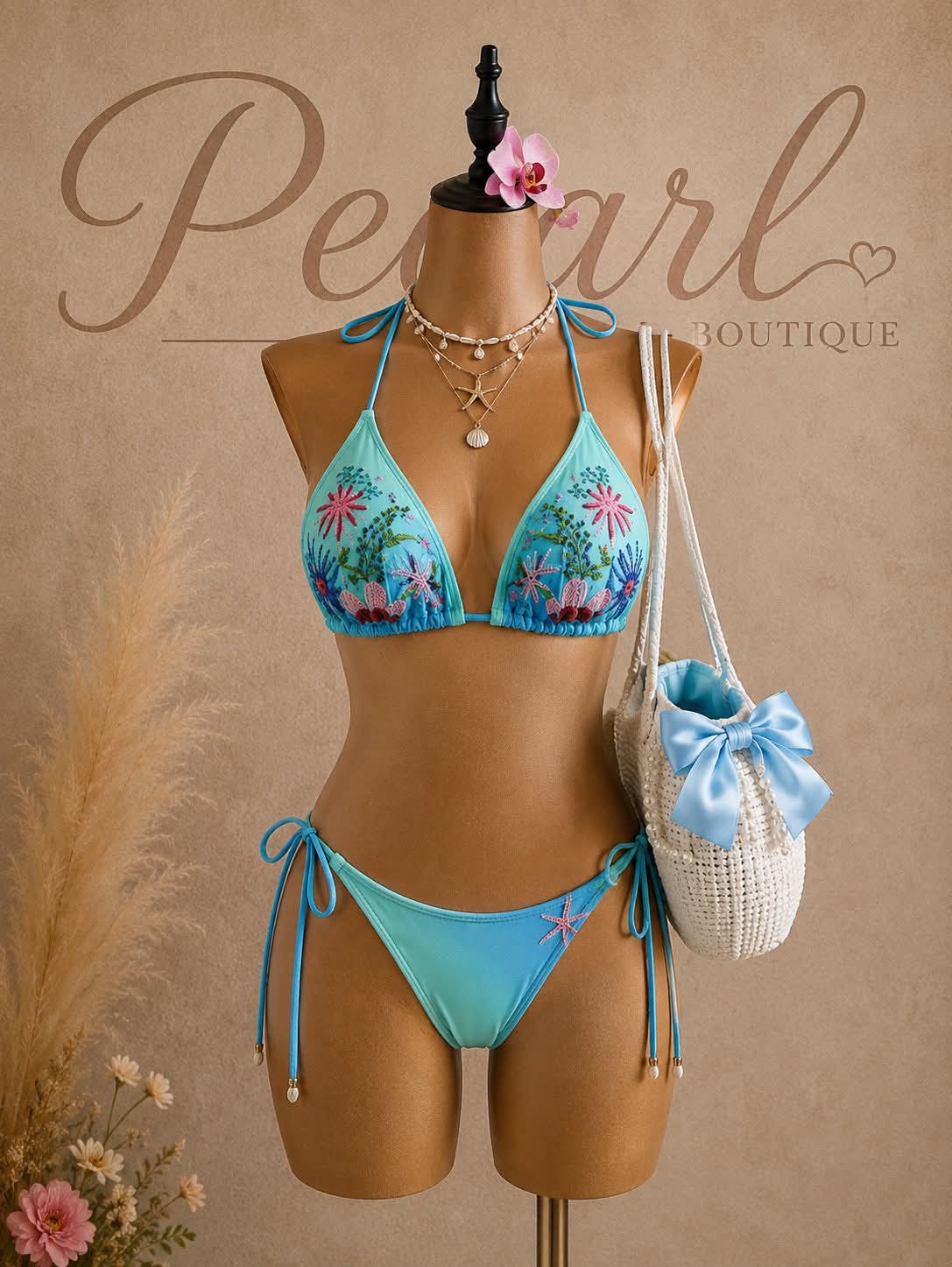 Swimsuit two piece blue 1776 sh