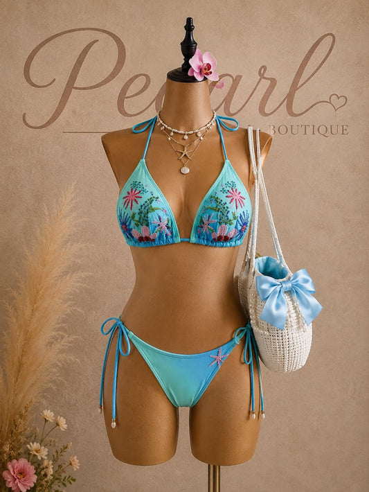 Swimsuit two piece blue 1776 sh