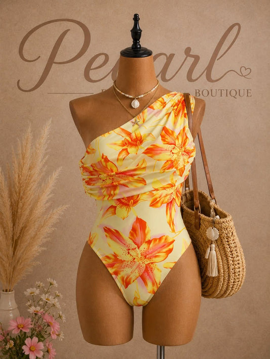 Swimsuit yellow one piece 1779 sh