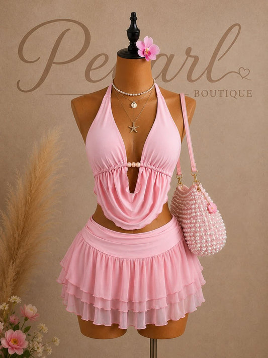 Swimsuit pink tow piece mowana 1780 sh