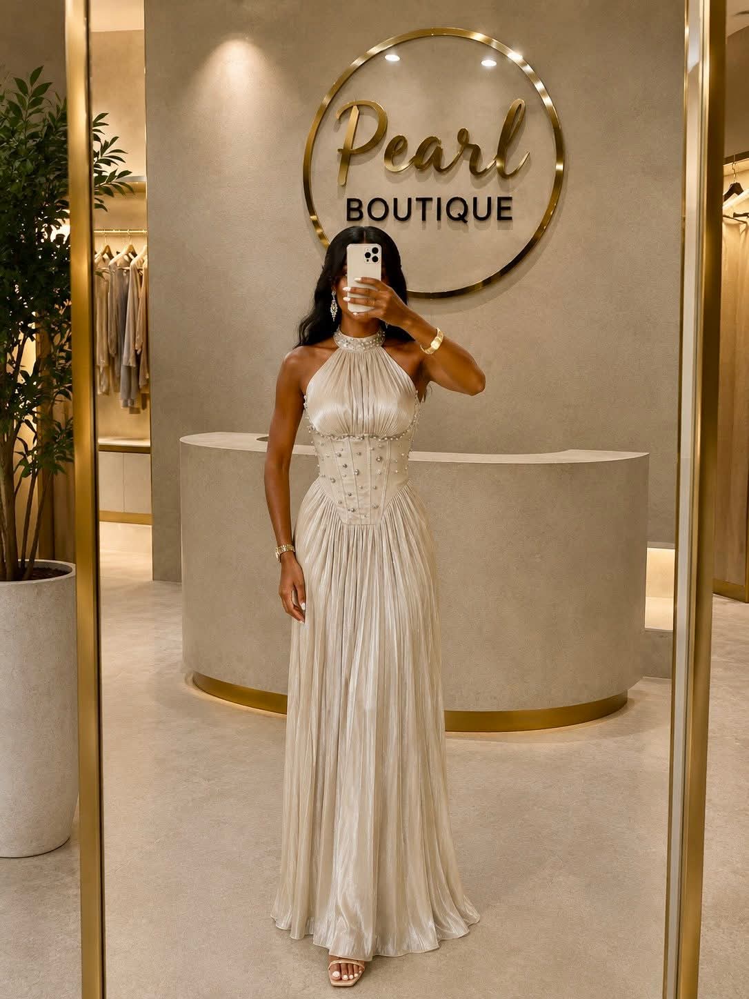 Dress beij with accessories 509 h sh