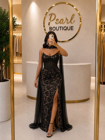 Dress black elegant 520 h sh