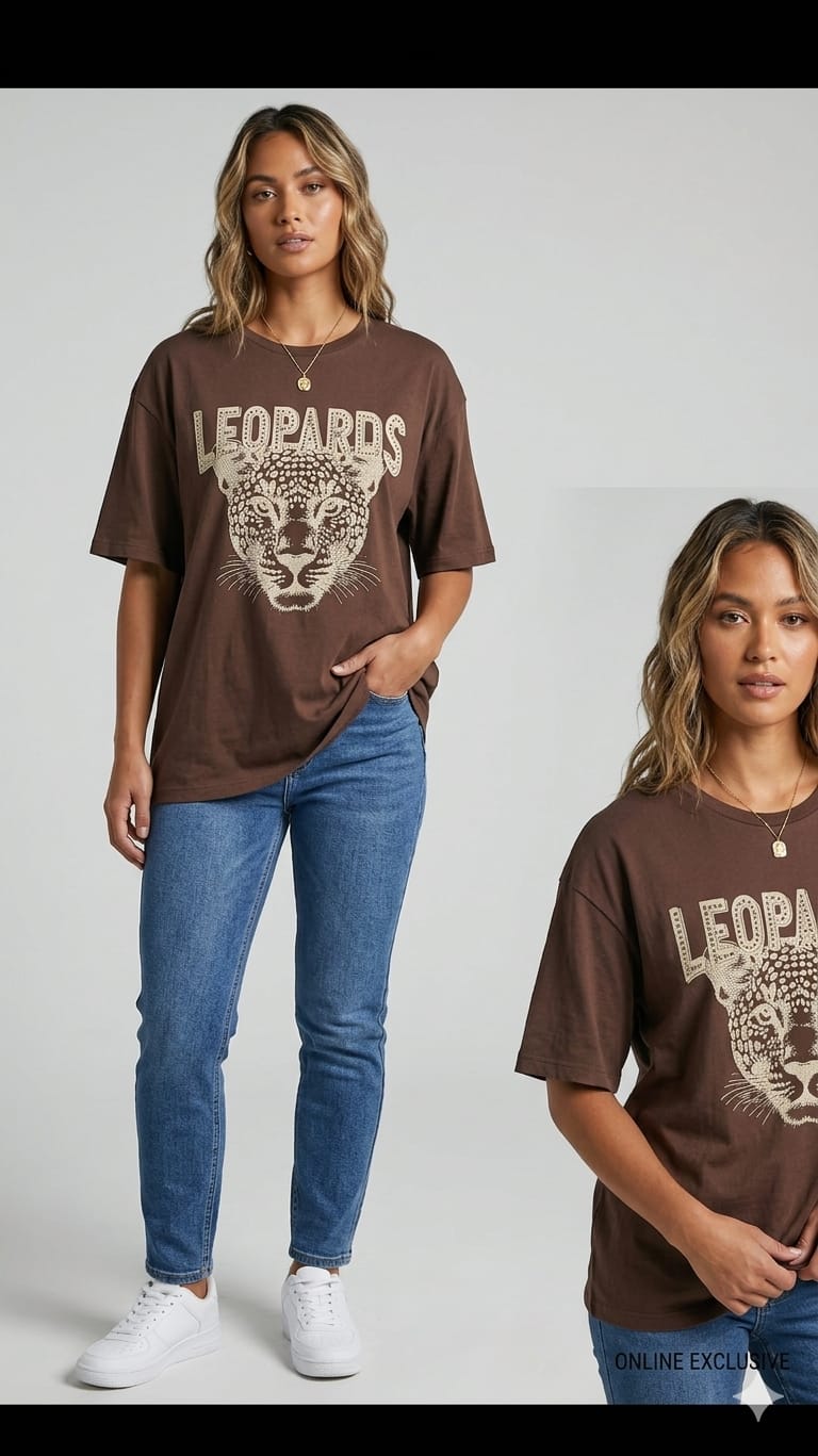 T-shirt leopards tiger strass mo tk