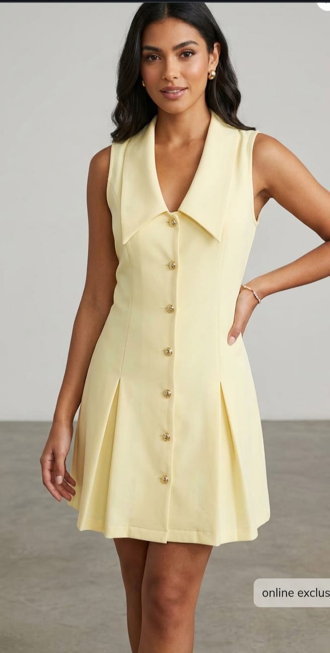 Blouse yellow collar sh