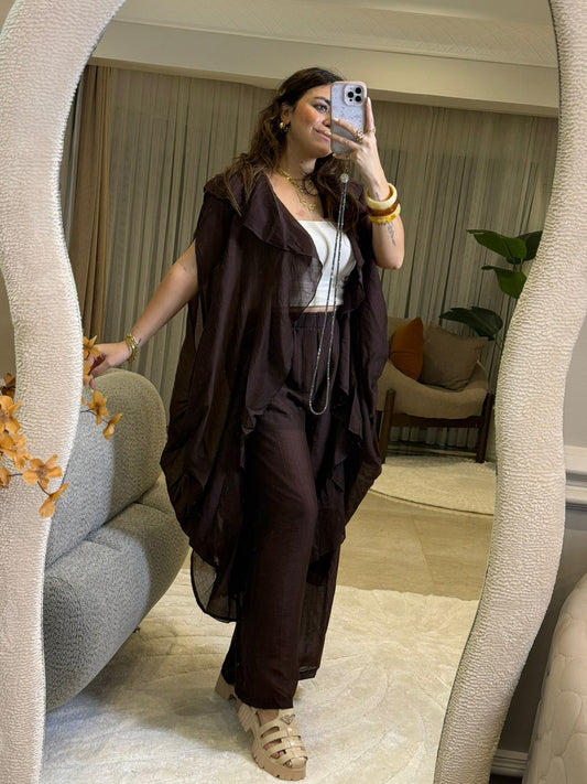 Set brown oversized 5266 sh