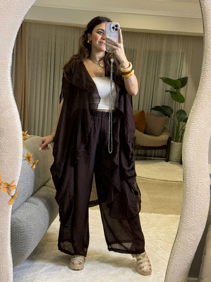 Set brown oversized 5266 sh