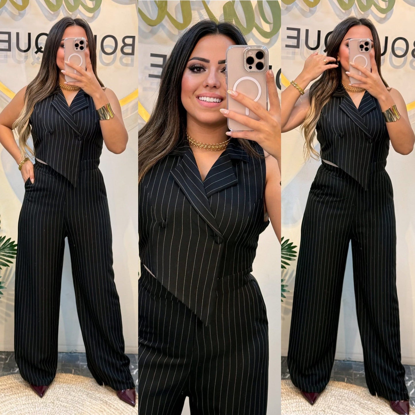 Jumpsuit cut with collar pw