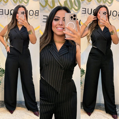 Jumpsuit cut with collar pw