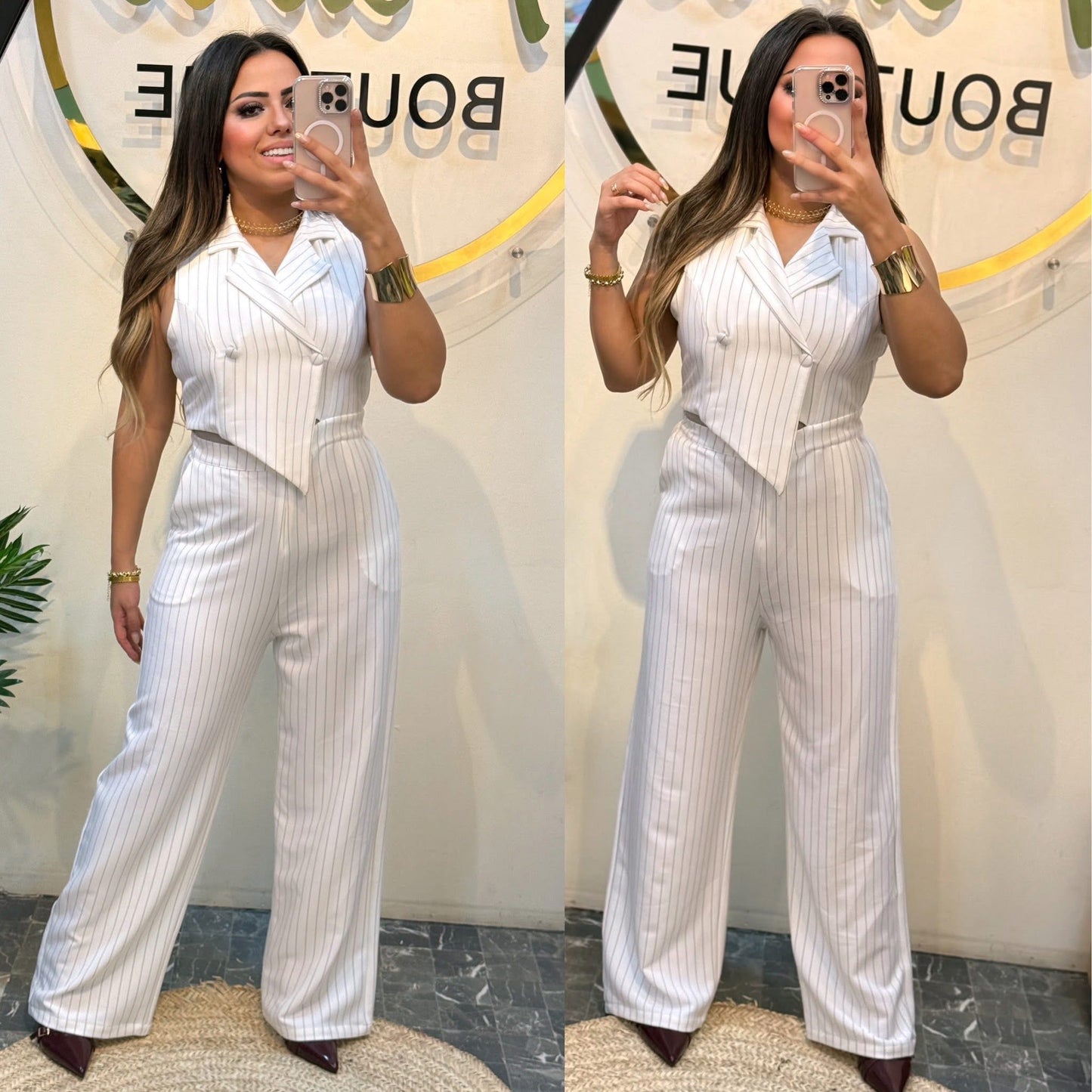 Jumpsuit cut with collar pw