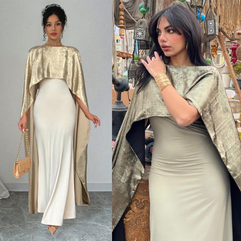 Faroan cap metallic dress