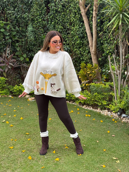 Pullover giraffe embroidered china