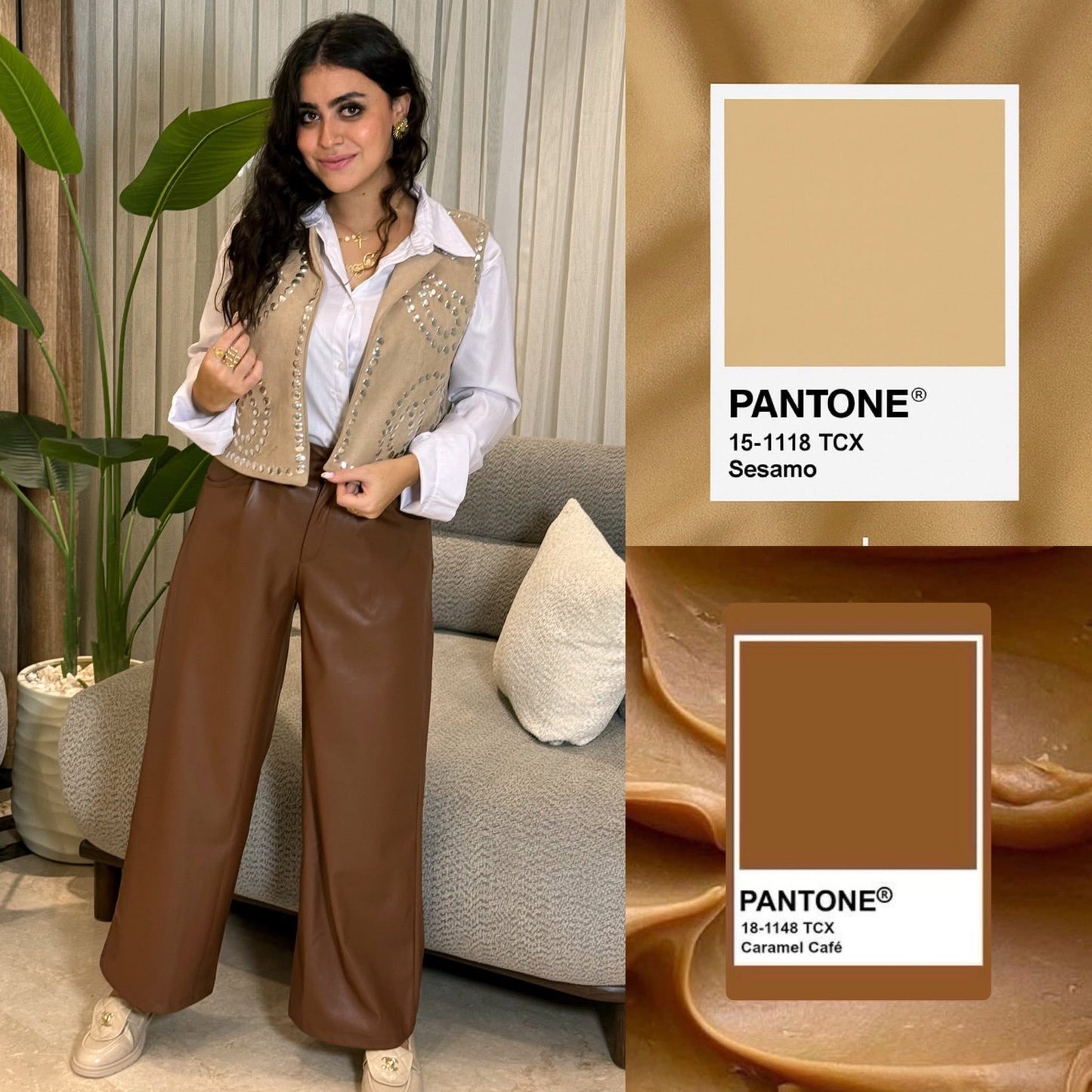 Leather wide pant 26 pw