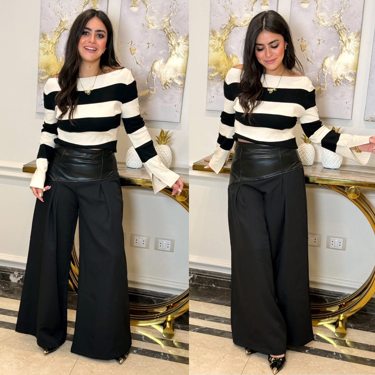 Pant leather with cotton 26 pw