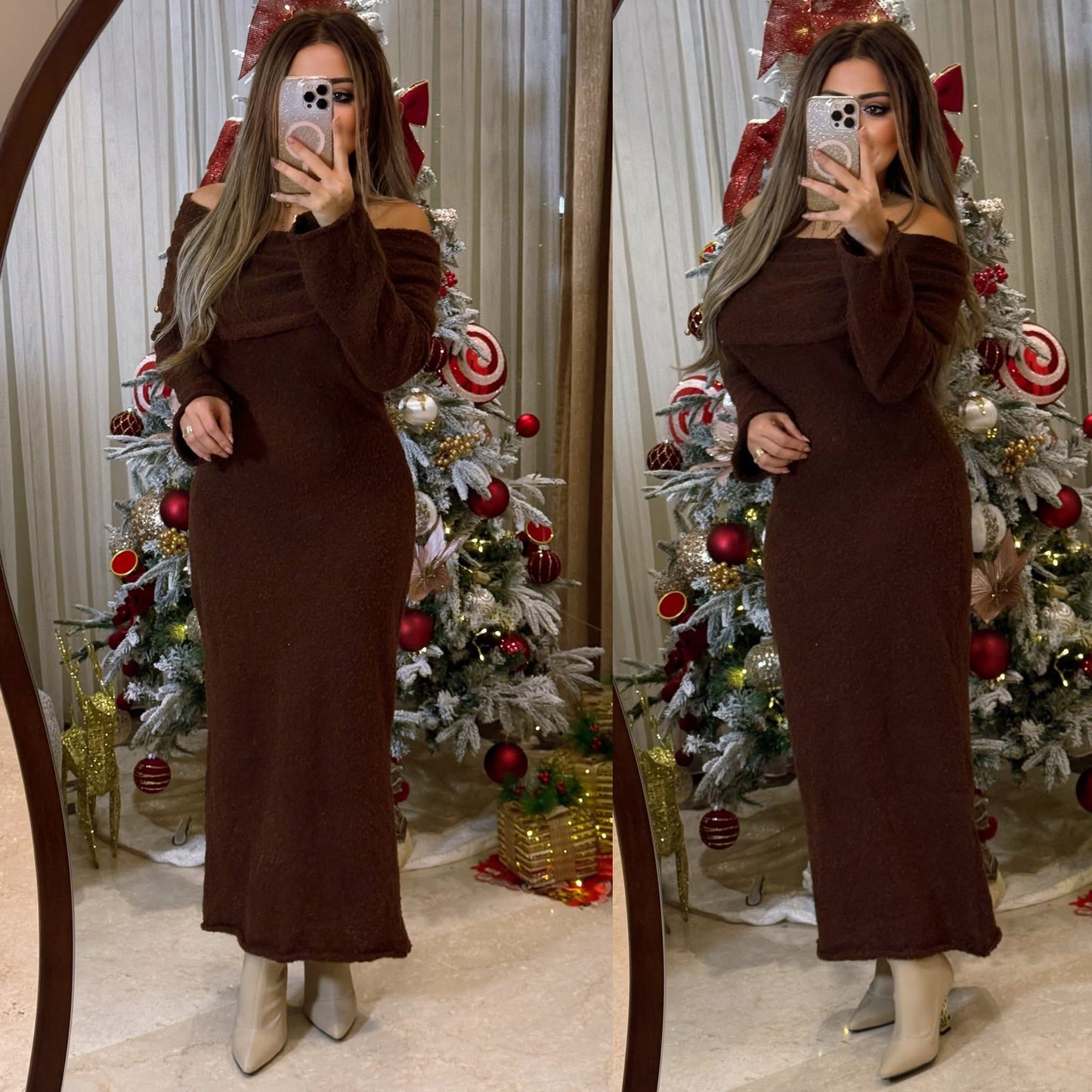 Dress off-shoulder 2 colors sh