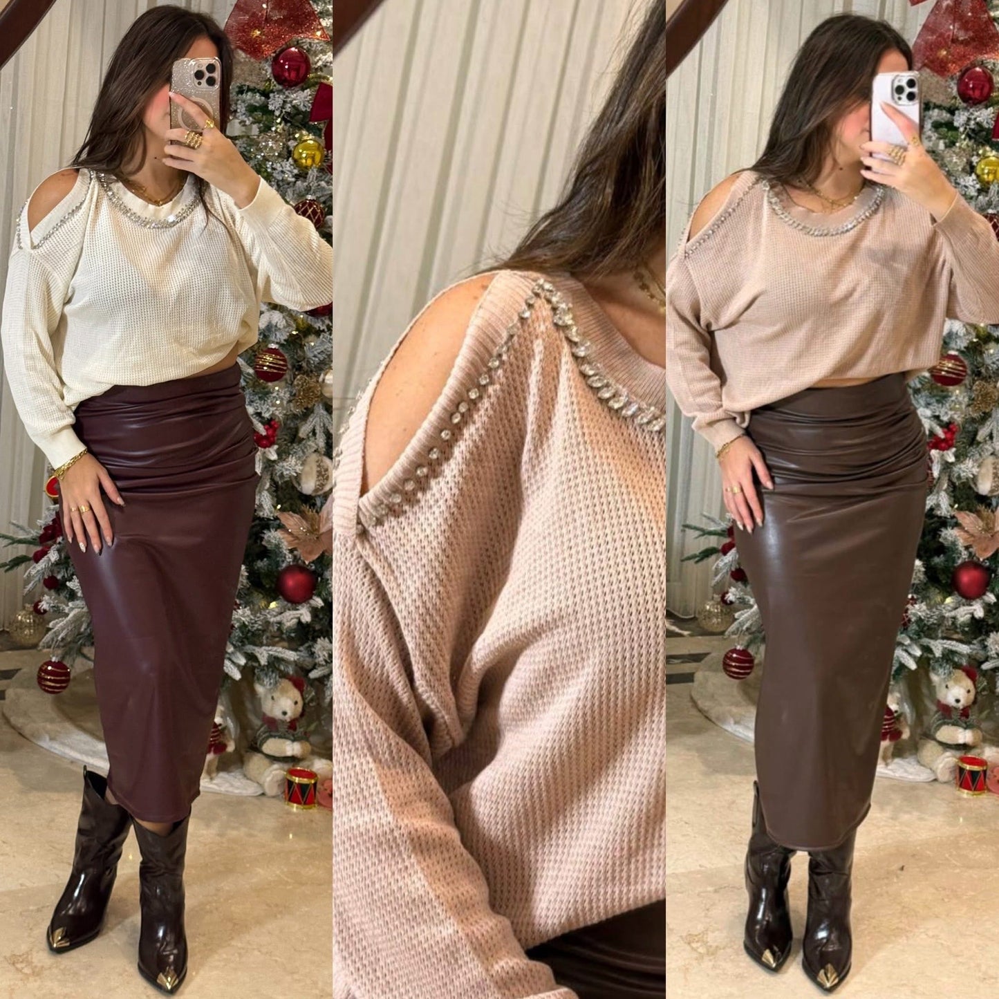 Pullover shoulder strass ch 26