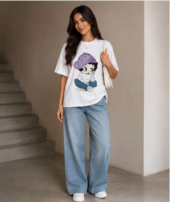 t-shirt girl with cap cht1 ch